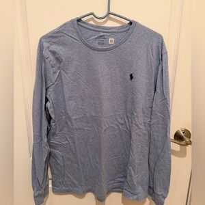Polo by Ralph Lauren Men's Light Blue Long Sleeve Tee in Perfect Condition